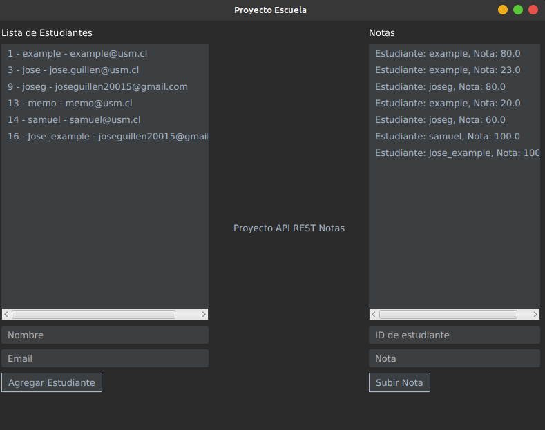 Captura de aplicación JavaFX final