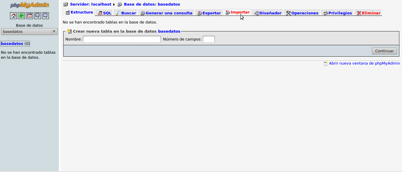 base de datos