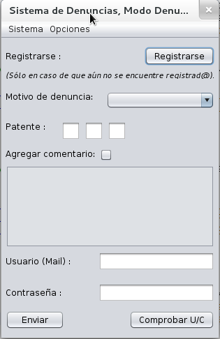 Menú Cliente